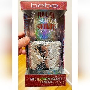 Bebe Wine Glass and Sleep Mask Gift Set